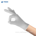 White disposable nitrile medical examination gloves